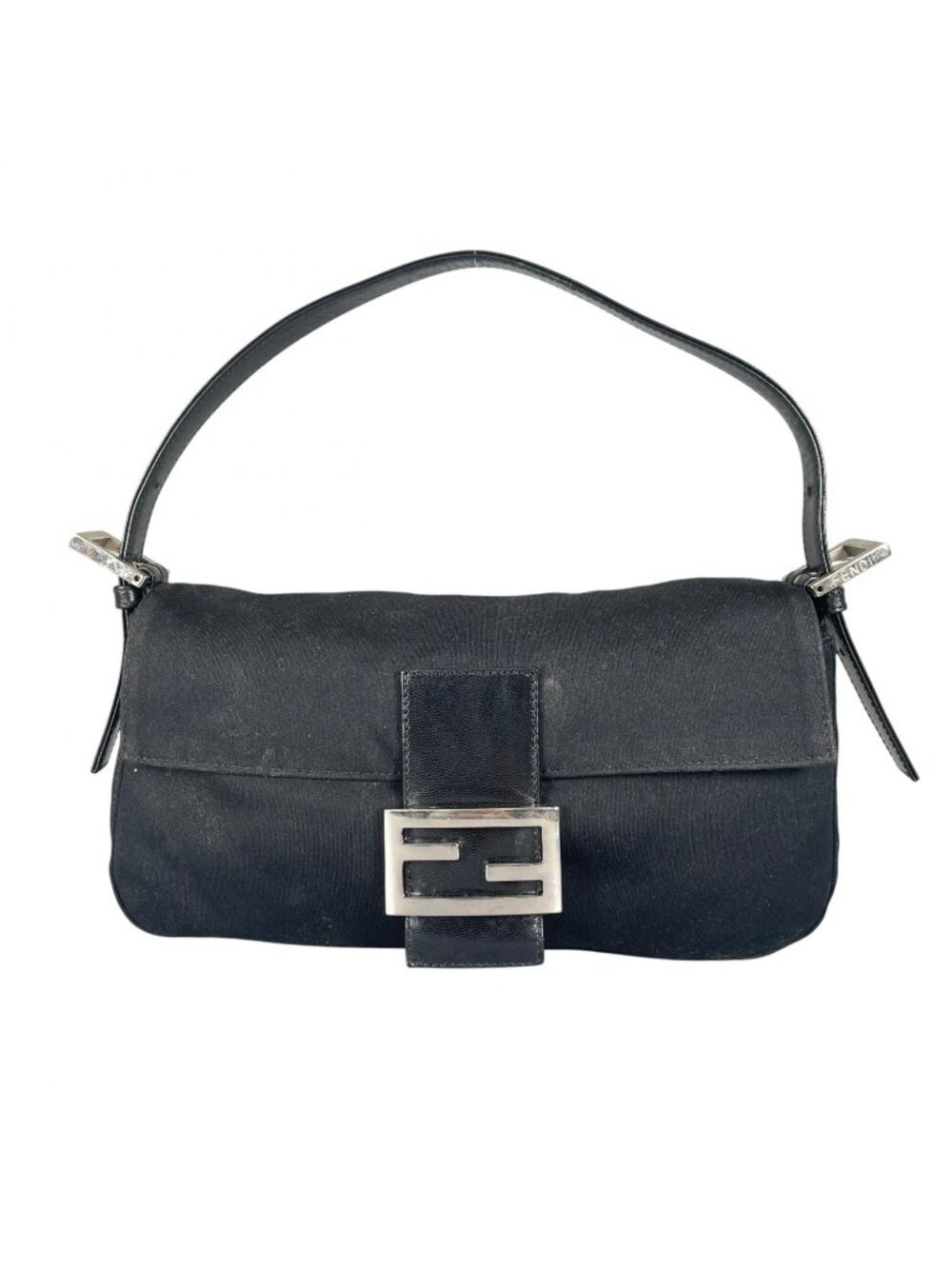 Fendi Mamma Baguette Handbag Jersey Black